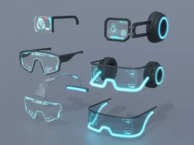 Sci fi military glasses and helmet pack x6