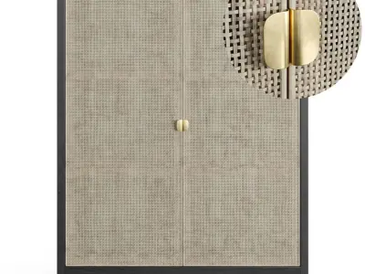 Retro Wardrobe 2 Doors 3D model