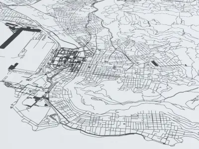 Cape Town Road Network and Streets 3D model
