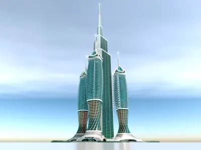 Futuristic Building Concept V1-03 3D model