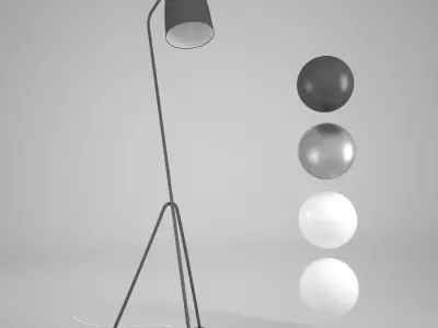 grasshopper lamp Greta Grossman 3D model