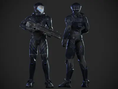 Robot Sada Character Low-poly 3D model