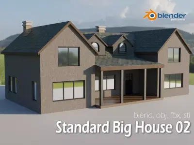 Standard Big House 02 Low-poly 3D model