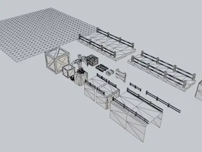 Green Pack Low-poly 3D model