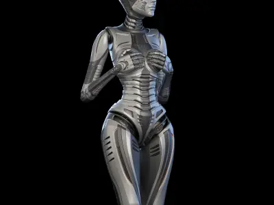 FUTURISTIC ROBOT WOMAN  - Advanced Edition - RIGGED  3D model