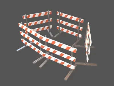Road Barriers v3 003 Low-poly 3D model
