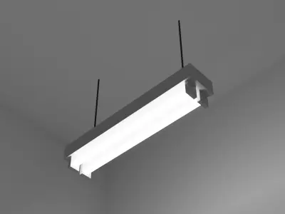 A fluorescent Lamp Low-poly 3D model