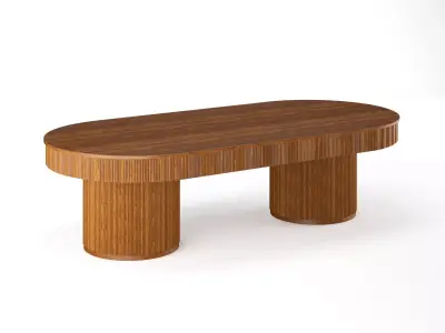 Modern Wooden Bamboo Style Table 3D model