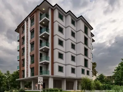 Apartment and Landscape Exteriors House 3D model