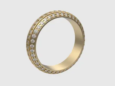 Triple Row Gemstone Ring JDBCo 3D print model