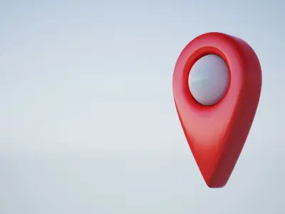 location sign Low-poly 3D model