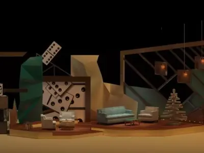 tv set show j 3D model