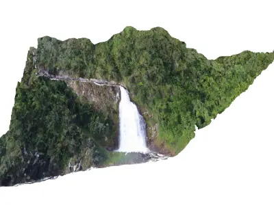 Cascada Salto del Buey - Buey falls Low-poly 3D model