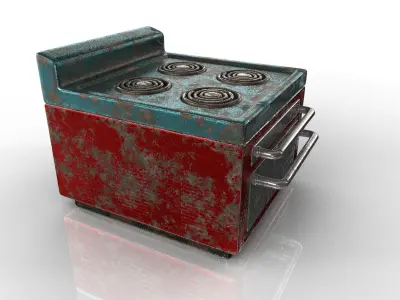 Cooker Old Low-poly 3D model
