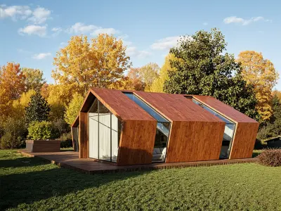  Tiny House 3D Model Modern Architecture IFC SKP OBJ FBX GLB 3D model