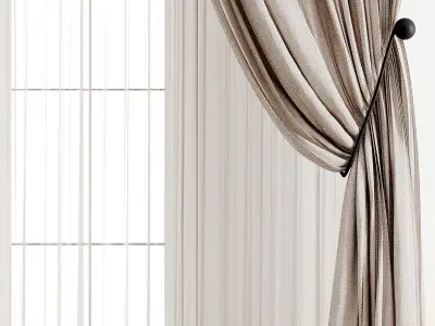  Curtain A1 Low-poly 3D model