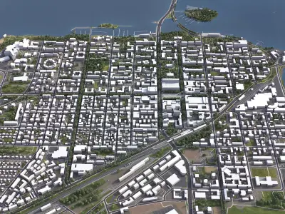 Vaasa - 3D City Model Low-poly 3D model