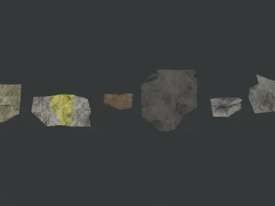 Dirty Crumpled Pieces of Paper - 6 Piece Set Free low-poly 3D model