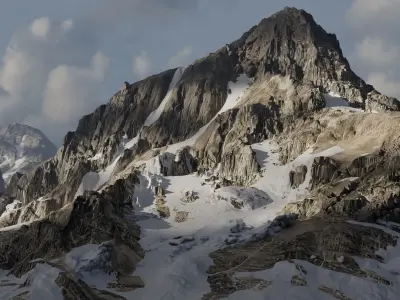 16K Cinematic Snow Mountain 3D model