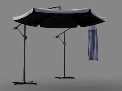 2 x Garden Umbrella Outdoor Parasol 3D model