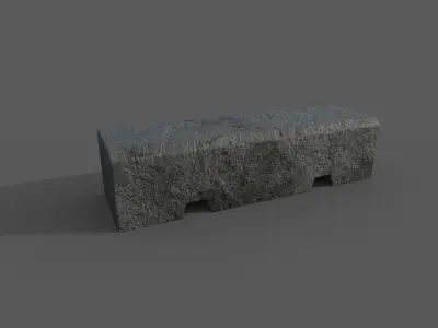 Concrete Barrier Type 3 Low-poly 3D model