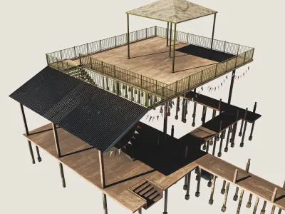Old Dock Low-poly 3D model