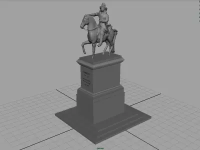 Equestrian statue of Louis XIV 3D model
