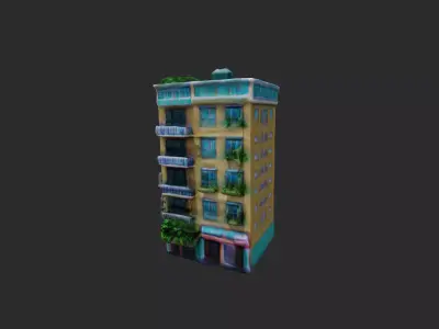 Residential Building - low poly 3D model