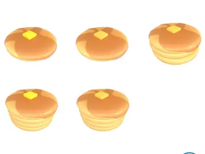 Pancake v2 Pack 01 Low-poly 3D model