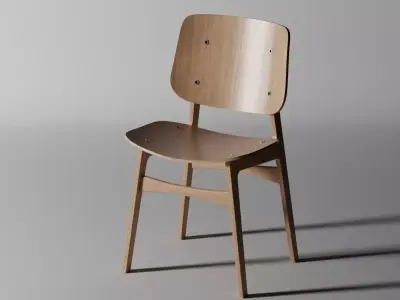 Low Poly Modern Wooden Dining Chair Free low-poly 3D model