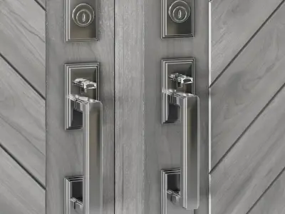 Modern  Wood Door Set 03  Low-poly 3D model