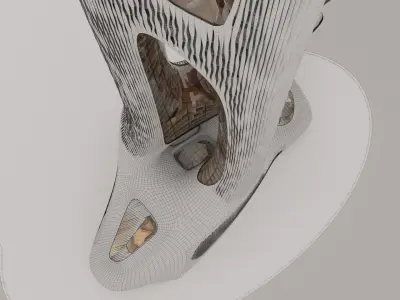 Futuristic building 40 3D model