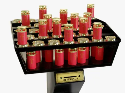 Votive red candle holder 3D model