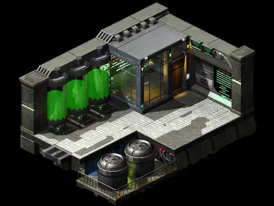 Sci Fi Building-Science Academy 04 3D model