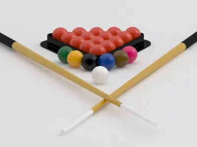 Standard Snooker Ball set 3D model