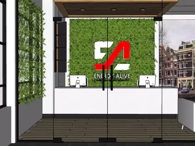 Industrial Style Office Interior Layout 3D model