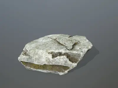 Rock Set silver Low-poly 3D model
