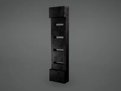 Cyberpunk Pillar and Stairs Low Poly  Game Ready Low-poly 3D model