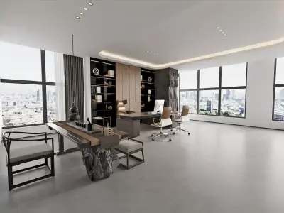 Corporate Office Pack - Meeting Area and Executive Workspace 3D model