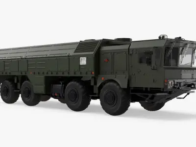  Heavy Ballistic Missile Carrier Vehicle Rigged for Maya 