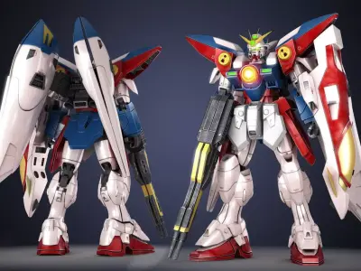 Gundam Zero Wing XXXG-00W0 Low-poly 3D model