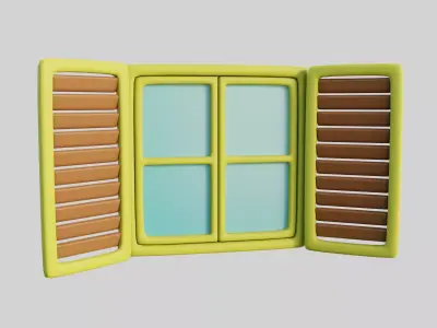 Cartoon Window 19a 3D model