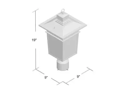 Clora Seeded Post Lantern 3D model
