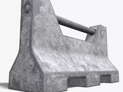 Concrete Barrier PBR 3D model Low-poly 3D model