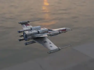 x-wing low poly model Star Wars Low-poly 3D model