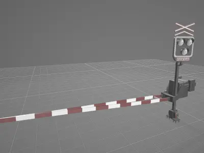 Railway Crossing 3D model