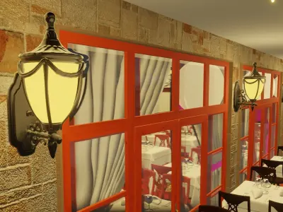 Gothic Wall Lamp Game Prop Low-poly 3D model