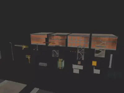 Modular Industrial Pack Low-poly 3D model