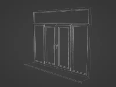 PVC window Low-poly 3D model