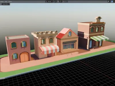 Lowpoly City Assets 1 Free low-poly 3D model